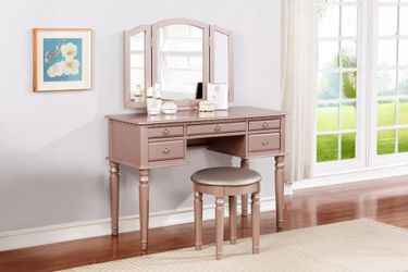 Brand New Pink Vanity w Stool
