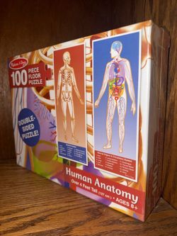 Melissa & Doug Human Anatomy Floor Puzzle 100 Piece Double-Sided Over 4 Feet Tall