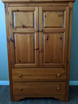 Bassett Pine Armoire Cabinet