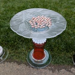 "Country Wedding" Upcycled One Of A Kind Bird Bath/Bird Feeder