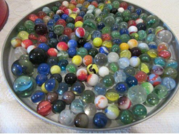 Vintage Collectible Glass Marbles small to large marbles 5 lb