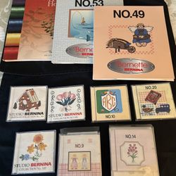 Lot of Ten Bernette Deco Embroidery Cards, Used