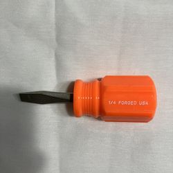 Vintage Craftsman 41555 K WF Stubby 1/4” Forged Slotted Screwdriver USA New