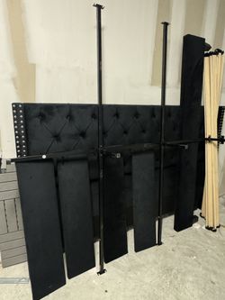 King Black Velvet Bed