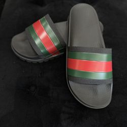 GUCCI Men's Tricolor design Sandals Flat Shoes Size EU42 Black