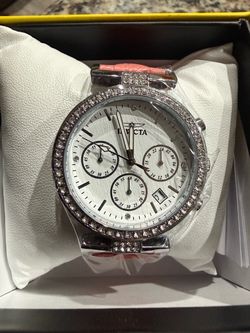Invicta Chronograph Watch with Crystal Bezel