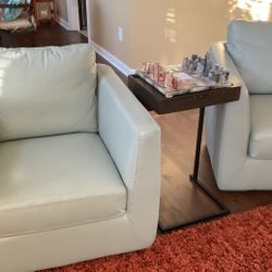 Italian Leather Swivel Chairs