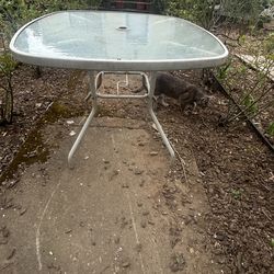 glass outdoor table