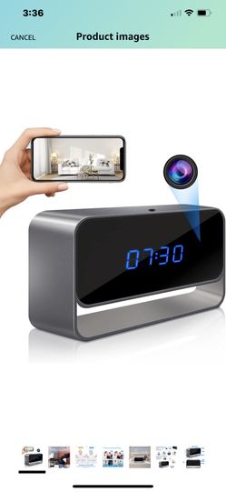 Hidden Camera Clock, Full HD 1080P WiFi Spy Camera Wireless Remote Camera Clock with Night Vision and Motion Detection Alert, Nanny Cam Surveillance f