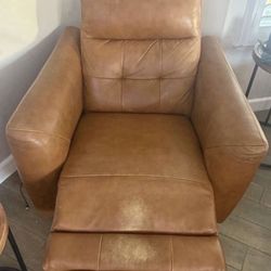 Brown Leather Recliner Chair