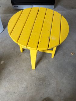 Crate & Barrel Yellow Round Outdoor Side Table