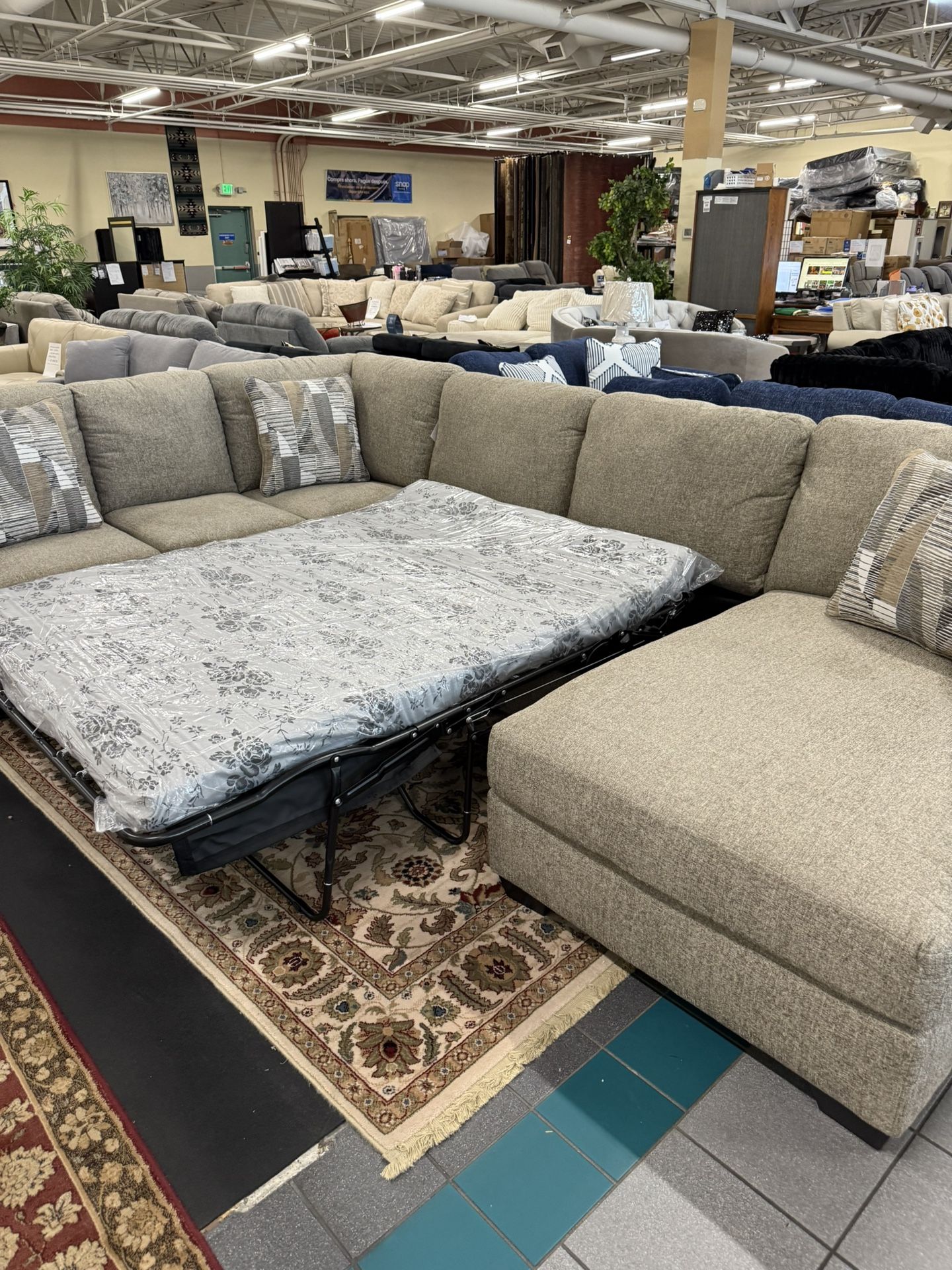 3 Piece Sectional With Full Sleeper On Sale