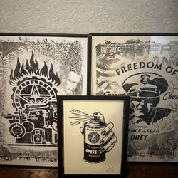 (3) Obey Shepard Fairey Prints