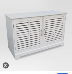 Shuttered Door TV Stand White