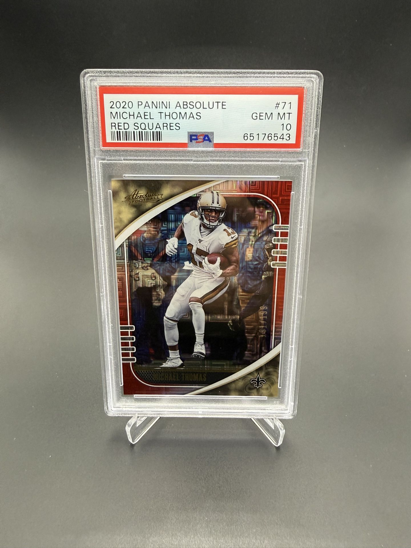 2020 Panini Absolute Red Squares Michael Thomas #71 191 /199 PSA 10 POP 1