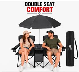Black DXZ Double Folding Camp Chair NO Umbrella