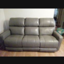 Gray Leather Couch And Loveseat Set 