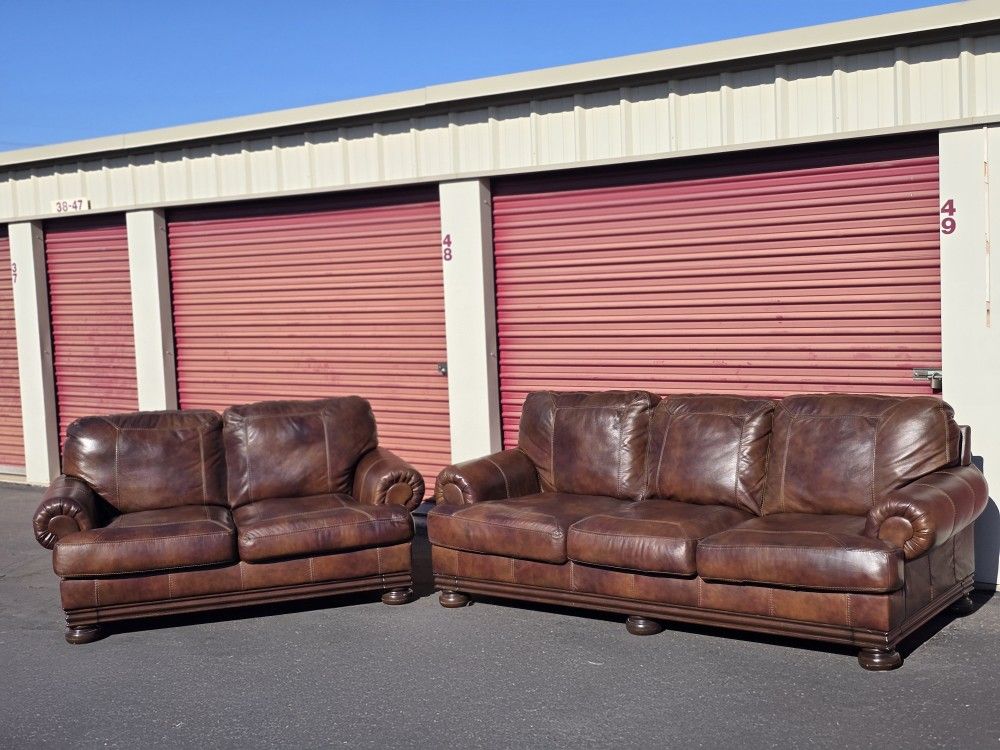 Leather Sofa and Loveseat
