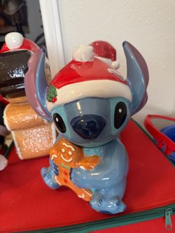 Stitch Santa gingerbread cookie jar Christmas