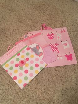 Baby girl gift bag set of 3