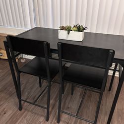 Black 4 Seater Dining Table 