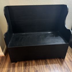 Wooden Bench with Large Storage Space 