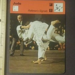 1978 Sportscaster Judo Referee's Signals Martial Arts Sports Photo Large Over-sized Card HTF Collectible Vintage Italy