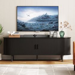 63inch Modern Wood TV Stand with Storage and Shelves