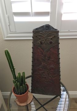 AMAZING STAMPED METAL BUTTERFLY VASE