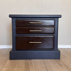 $100 Modern Nightstand/ Small Dresser - Dark Gray w/ Wood Drawers