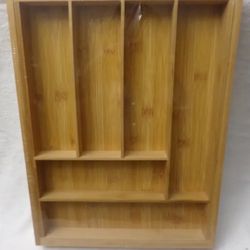 Bamboo Kitchen Drawer Organizer & Silverware Tray, Flatware & Utensil Organizer