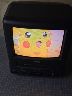 VINTAGE RCA T09084 9" TV VCR Combo VHS WORKS PERFECT For Retro Gaming too N64 SNES NES ...
