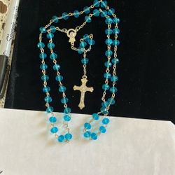 Beautiful Glass Turquoise Bead Rosary