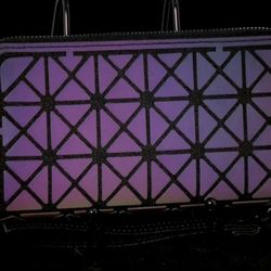 Gradient Color Geometric Faux Leather Reflective Wallet

