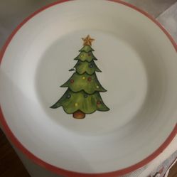 7 Christmas Tree Ceramic Dinner Plates 