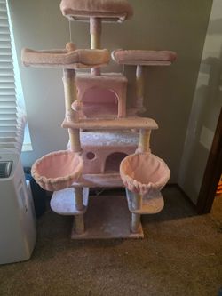 68" Multi-Level Large Cat Tree Tower with 2 Condos, 3 Cozy Perches, 2 Hammocks, and Sisal Posts
