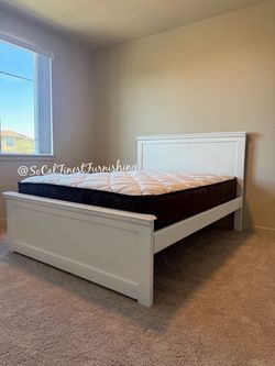 White Queen Bed and mattress