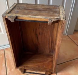 Rustic Wood Box With Iron Handles