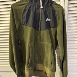 Nike Green and Black Fleece Jacket