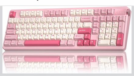 LEOBOG Teclado mecánico inalámbrico A98, Tri-Mode BT5.0/2.4GHz/USB-C, teclado cremoso con teclado numérico, estructura de junta intercambiable en cali