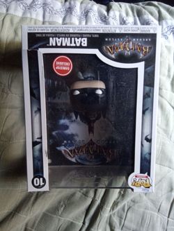 Funko pop game  cover featuring batman form arkham asylum #10 games stop exclusive