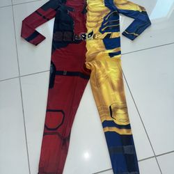Deadpool Wolverine bodysuit super hero costume Halloween large/ Xl muscles strong men adult  