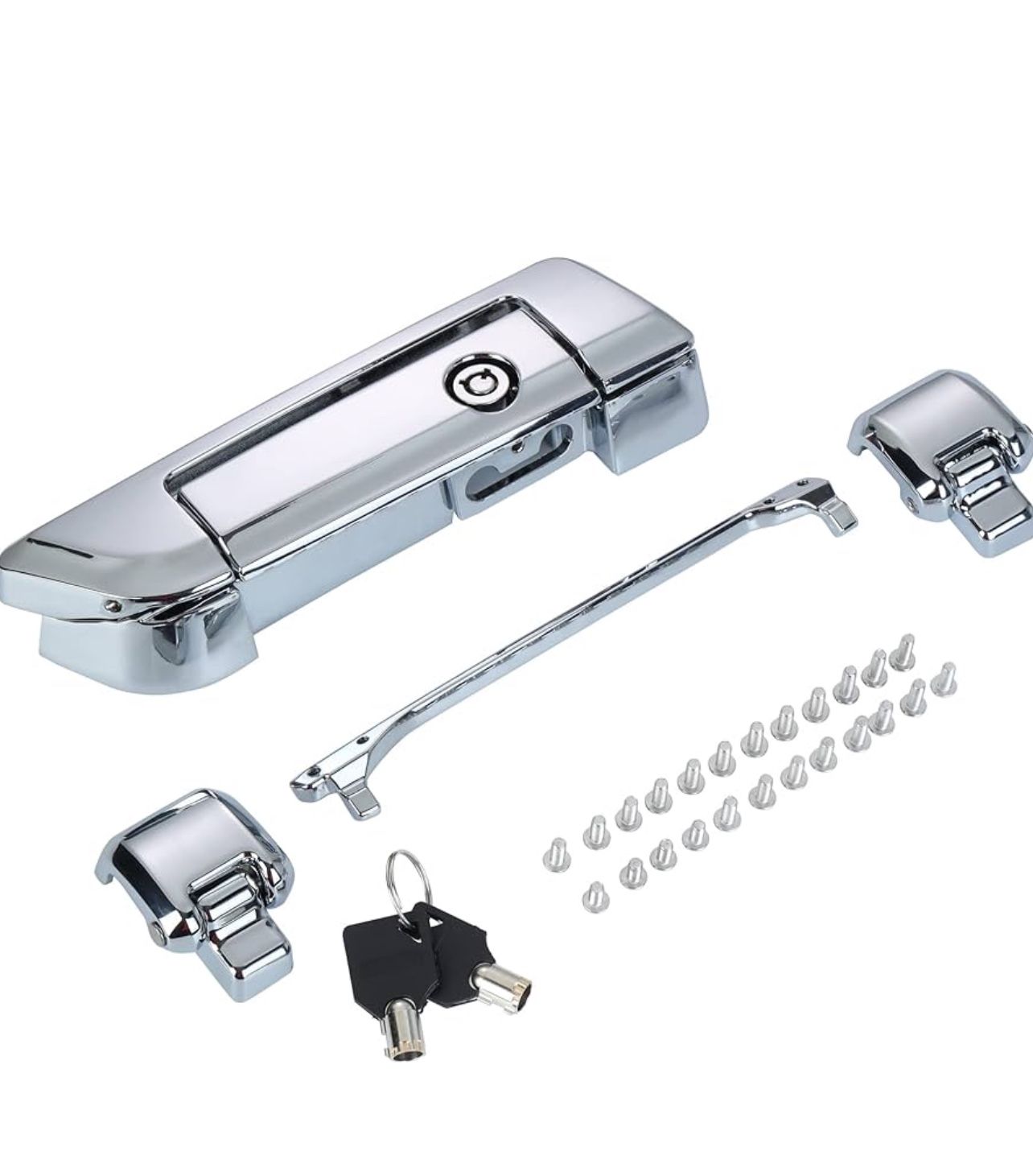 Harley Tour Pack Latches Chrome, Tour Pak Pack Trunk Lid Latch with Keys Fit for Harley Touring/Razor/Road King/Road Glide/...