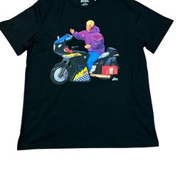 Barbie Ken Motorcycle Graphic T-Shirt - Black (Size XL) - New with Tags