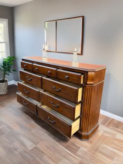 FREE DELIVERY Cherry Triple Dresser – 9 Drawers of Storage