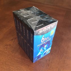 16 Pac6Sony T-120 VHS PREMIUM  6 Hour Blank Tapes New  6 Pack
