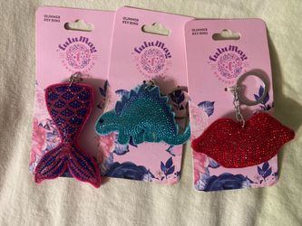 Lulu May set of 3 Glitter Key Rings