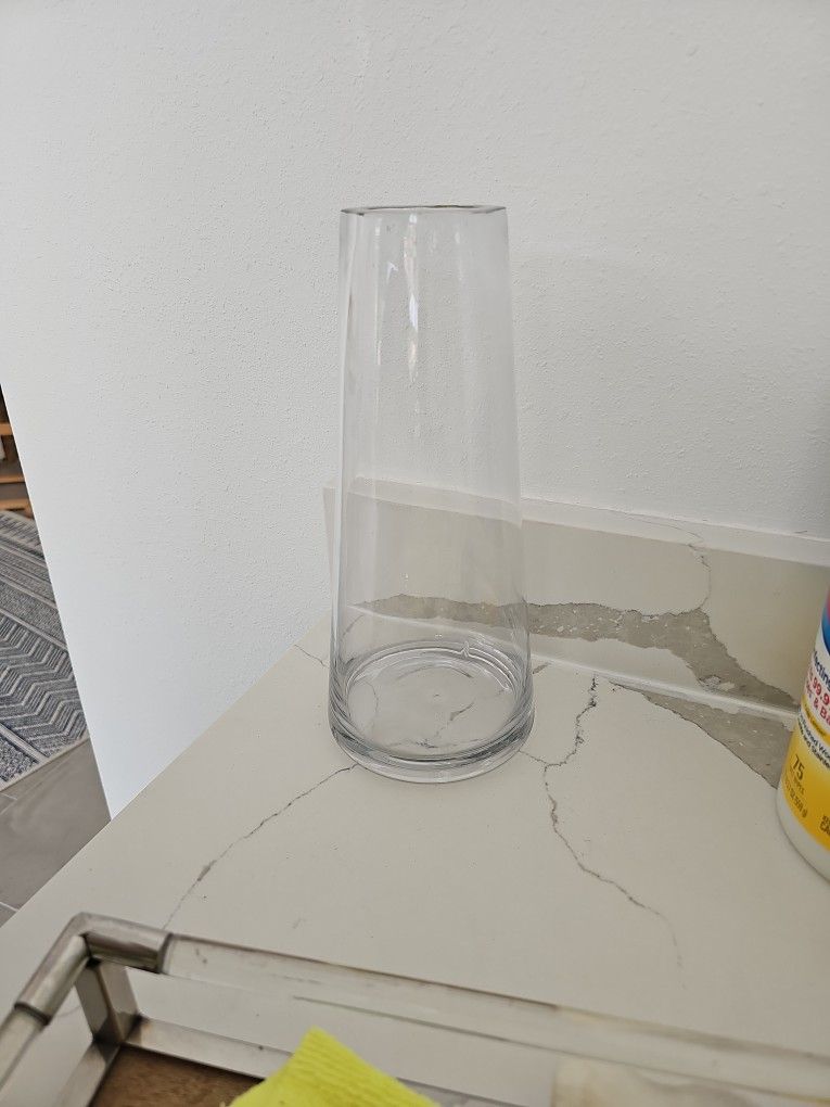 11"H Tapered Glass Vase 