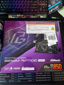 Asrock phantom gaming b850m MATX NEW
