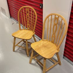 Pair Wood Chairs